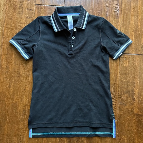 lululemon athletica Other - Lululemon Ivivva Girls Black We Run The Green Polo Short Sleeve Top Shirt Sz 7